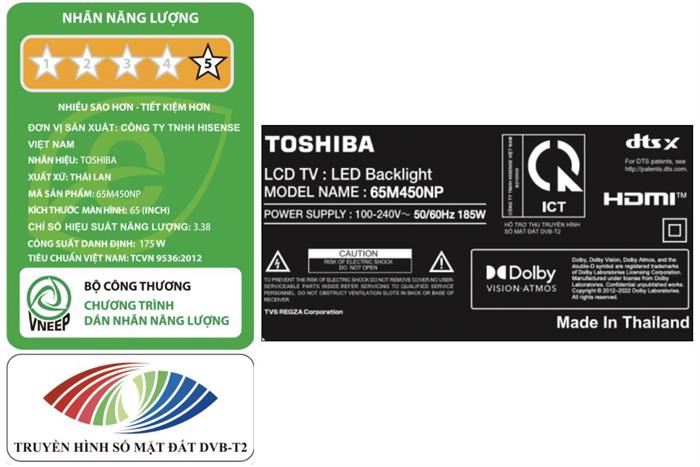 Smart Tivi Toshiba 4K 65 Inch 65M450NP